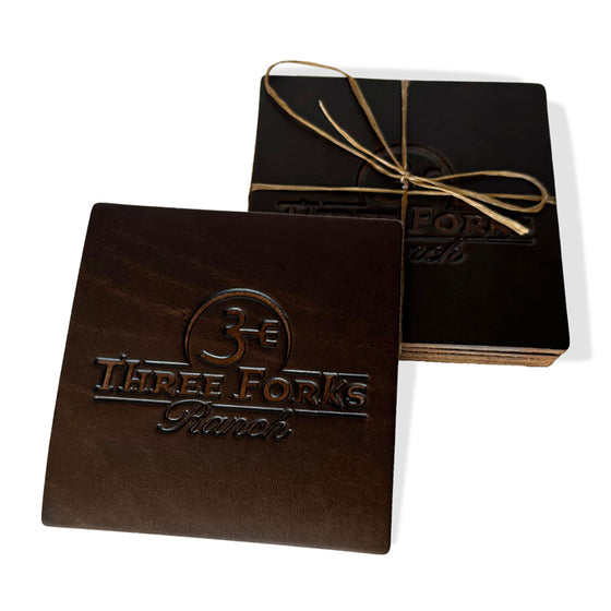 The North Fork Leather Coasters