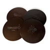 Three Forks Ranch Fly-Stamped Leather Coaster Set