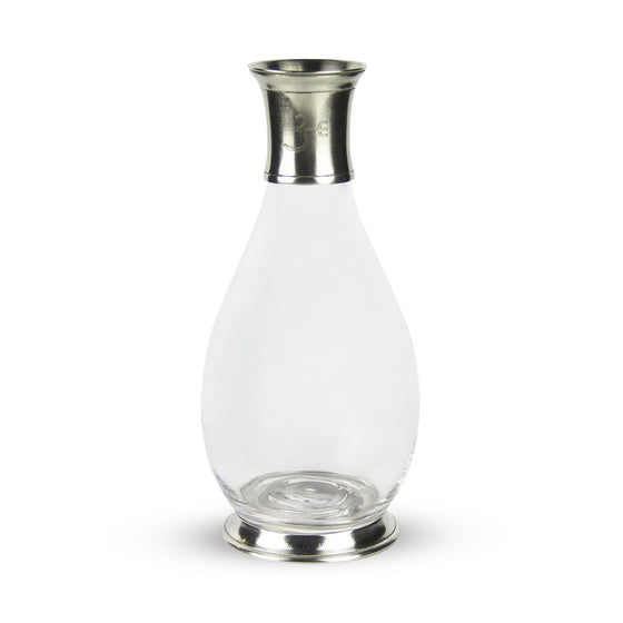 Three Forks Ranch Tall Crystal Carafe with Pewter Collar
